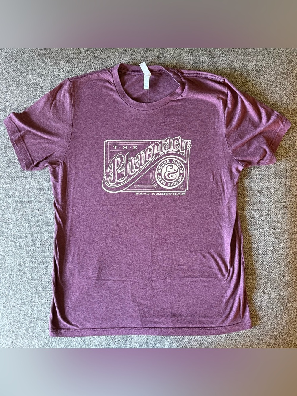 The Pharmacy - East Nashville Women's Short Sleeve Graphic Tee - Heather Purple